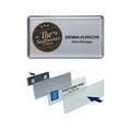 The Mighty Badge 1.50" x 3.00" Signage Starter Kit, Silver, 10/Pack